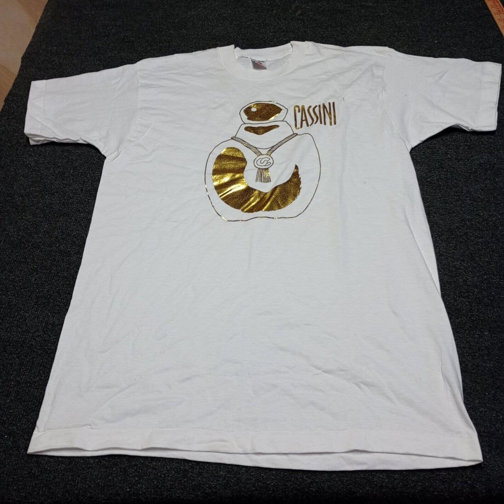 Vintage Cassini 90s Y2K Shirt White Single Stitch Adult XL USA Made Nice